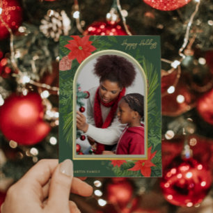 Holiday Poinsettia and Greenery Photo