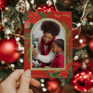 Holiday Poinsettia and Greenery Photo