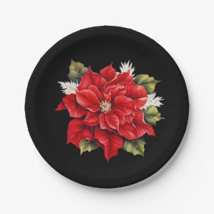 Holiday Poinsettia  Paper Plate