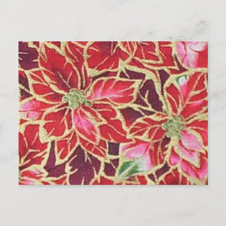 Holiday Poinsettia Red Gold Pink Burgundy Postcard
