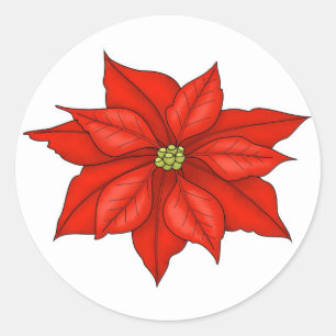 Holiday Poinsettia Stickers