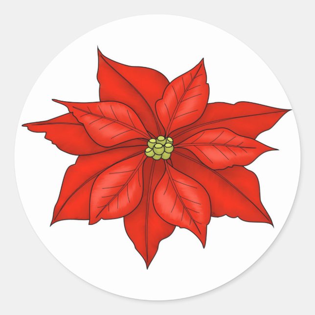 Holiday Poinsettia Stickers (Front)