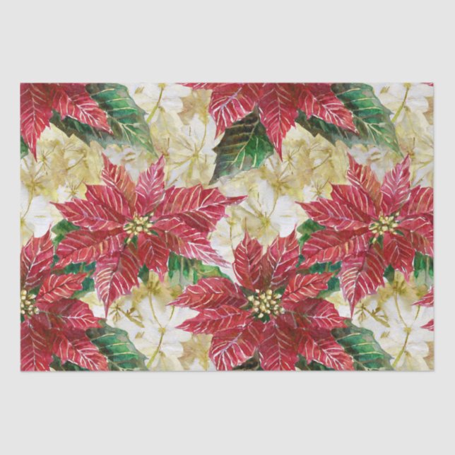 Holiday Poinsettia Tissue Paper (Front)