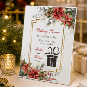 Holiday Poinsettia Wedding Favours Sign