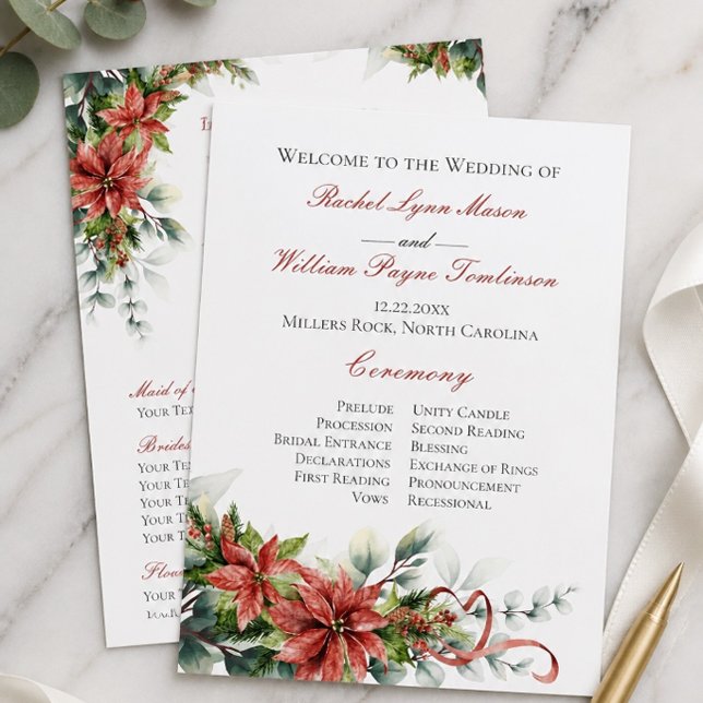 Holiday Poinsettia Wedding Program (Creator Uploaded)