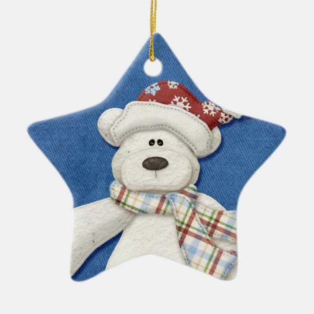 Holiday Polar Bear  Ornament (Front)