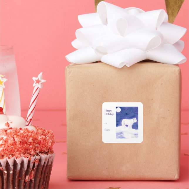 Holiday Polar Bear sticker (Party)