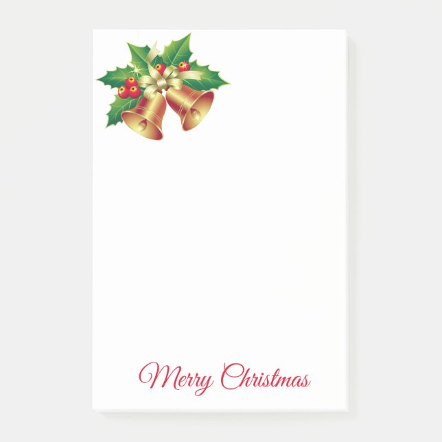 Holiday Post-it-Notes-Holly Bells Post-it Notes (Front)