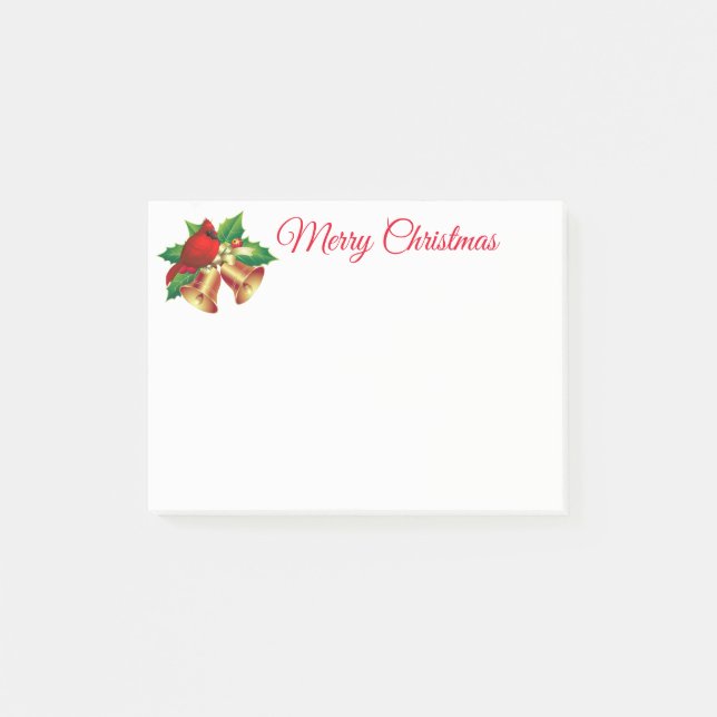 Holiday Post it Notes-Red Cardinal Post-it Notes (Front)