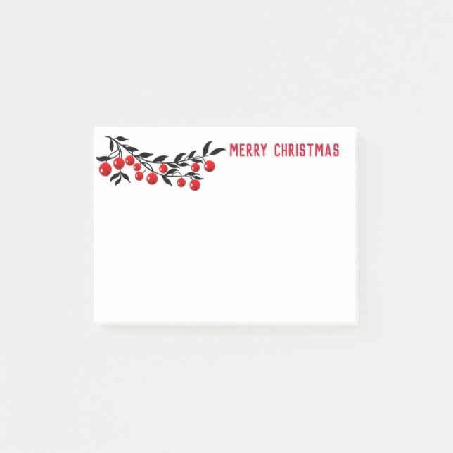 Holiday Post-it-Notes-Winter Berries Post-it Notes (Front)