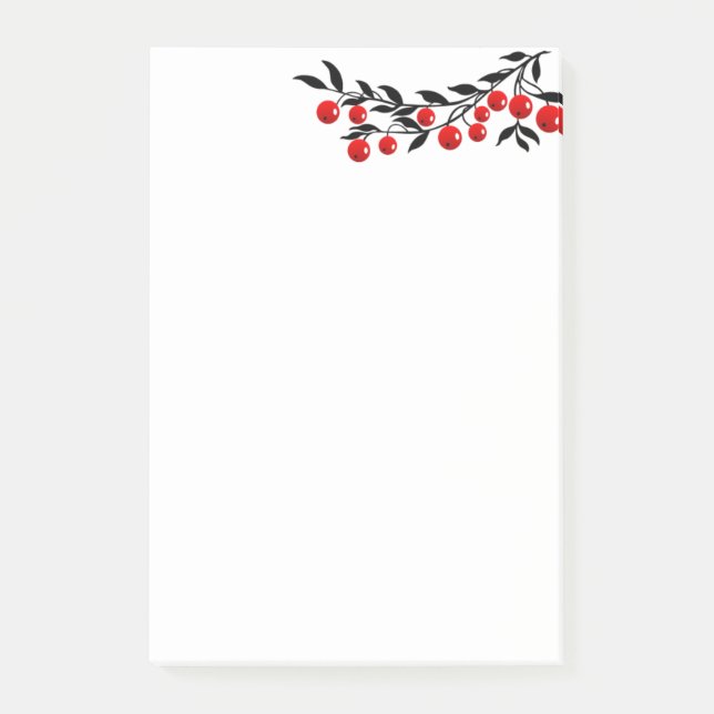 Holiday Post-it-Notes-Winter Berries Post-it Notes (Front)