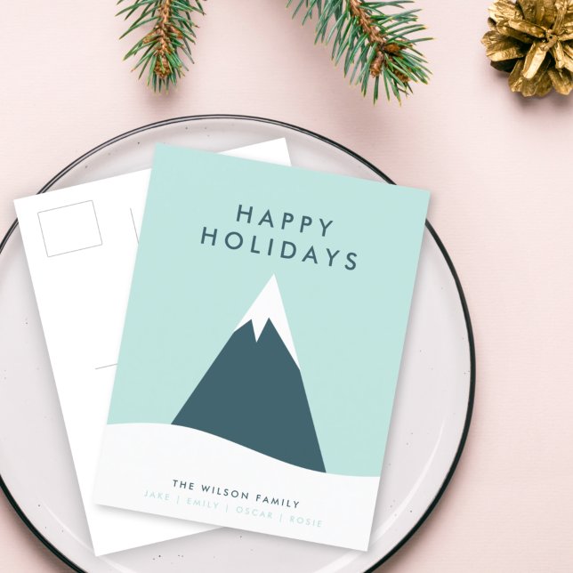 Holiday Postcard | Snow Mountain Scandi Christmas (Share modern Scandi style with a minimalist Snow Mountain postcard by Guava)