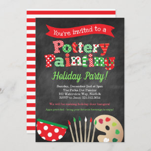 Holiday Pottery Painting Party Invitation