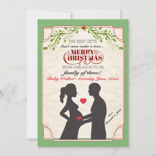 Holiday Pregnancy Announcement (Bald Man)