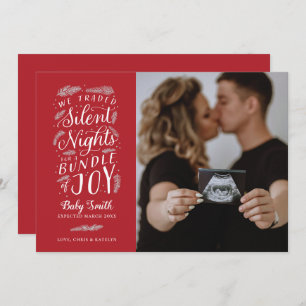 Holiday Pregnancy Announcement Christmas Card