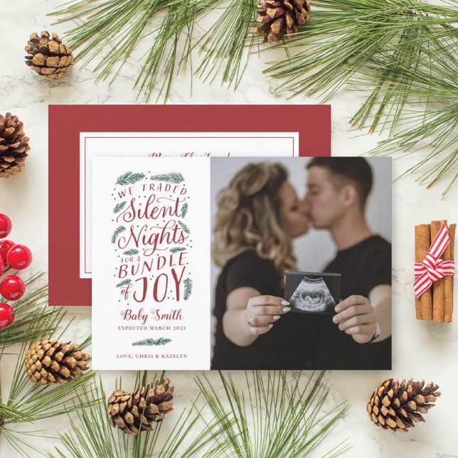 Holiday Pregnancy Announcement Christmas Card (Creator Uploaded)
