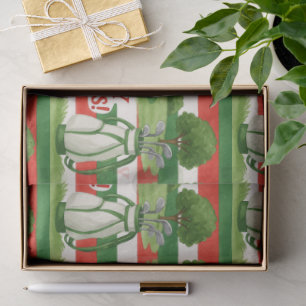 Holiday Preppy Red White Green Golf Christmas Tissue Paper