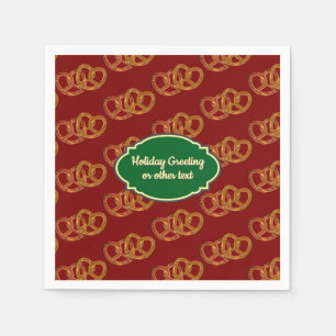 Holiday Pretzel - Christmas Colours Knotted Bread Napkin