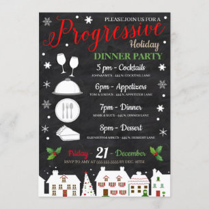 Holiday Progressive Dinner Party Invitation