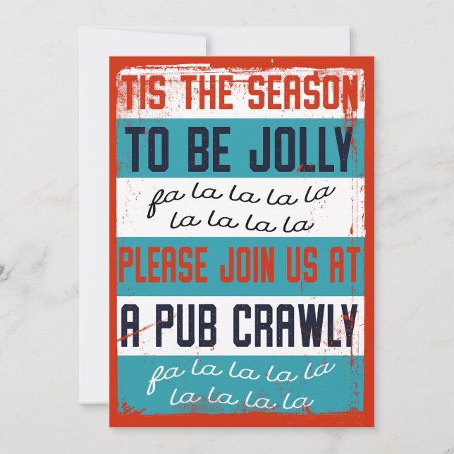 Holiday Pub Crawl / Beer Crawl Invitation (Front)
