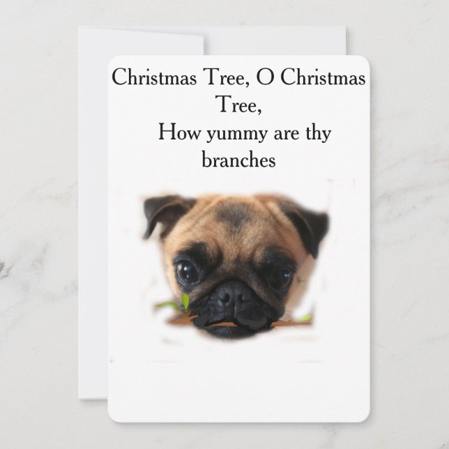 Holiday Pug Christmas Card (Front)