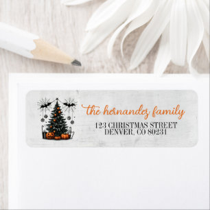 Holiday Pumpkin Tree Return Address Label
