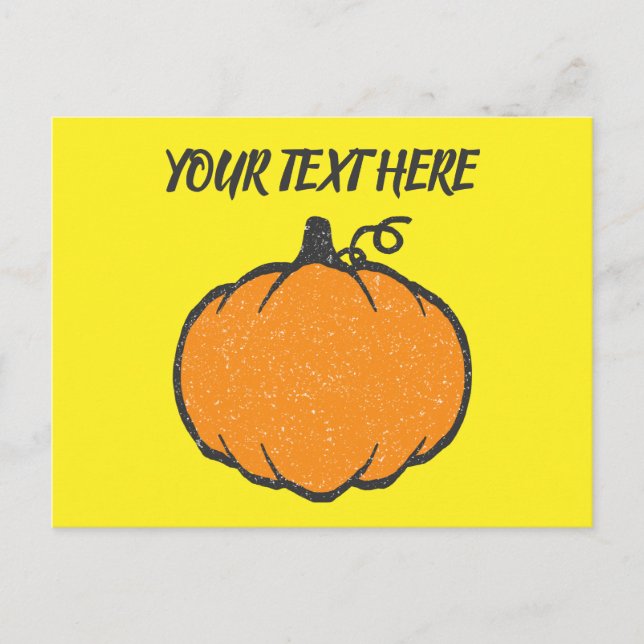 Holiday Pumpkin Vintage Style Drawing Postcard (Front)