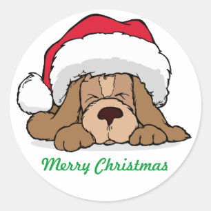 Holiday Puppy Dog Christmas Season Design Seals