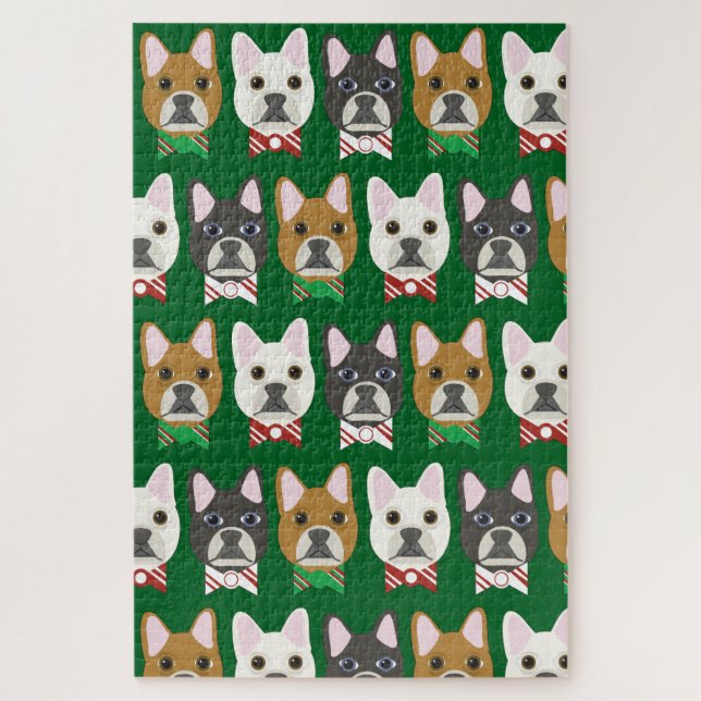 Holiday Pups Green Jigsaw Puzzle (Vertical)