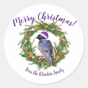Holiday Purple Martin Classic Round Sticker