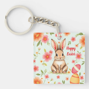Holiday Rabbit Easter Modern Collection Key Ring