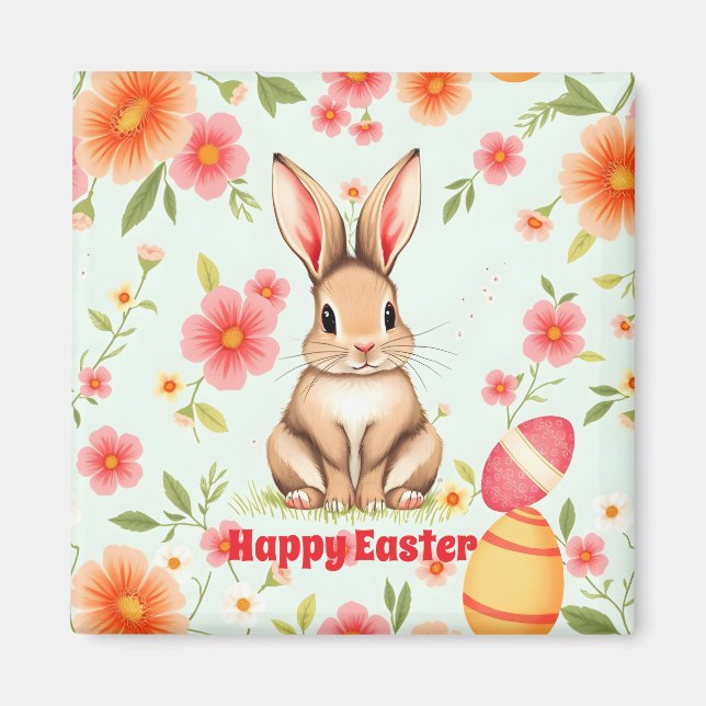 Holiday Rabbit Easter Modern Collection Magnet (Front)