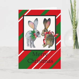 Holiday Rabbits Greeting Card