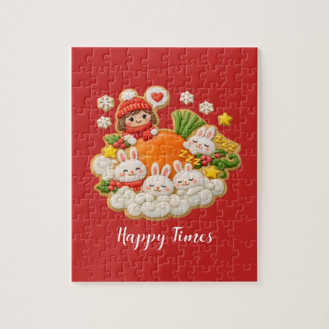 Holiday rabbits jigsaw puzzle (Vertical)