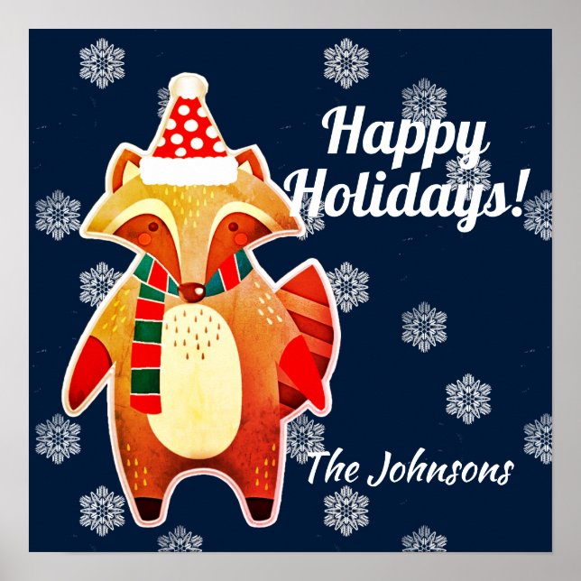 Holiday Raccoon Poster (Front)