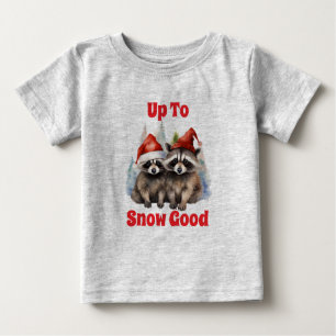 Holiday Raccoons Up To Snow Good Baby T-Shirt