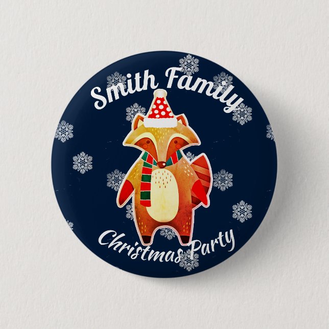 Holiday Racoon 6 Cm Round Badge (Front)