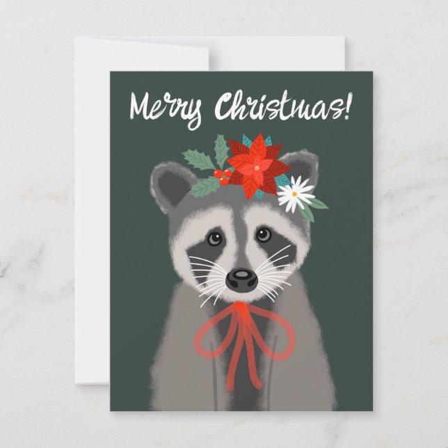 Holiday Racoon Card (Front)