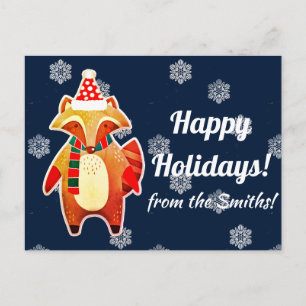 Holiday Racoon Postcard