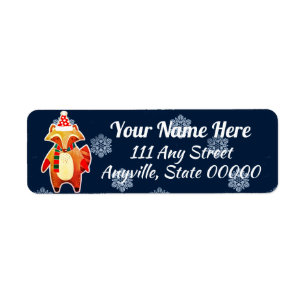 Holiday Racoon Return Address Label