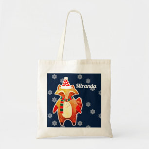 Holiday Racoon Tote Bag
