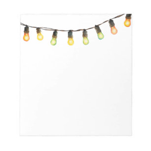 Holiday Rainbow String Lights- Christmas lights    Notepad