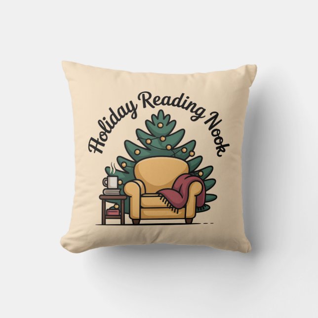 Holiday Reading Nook Cozy Accent Cushion (Front)