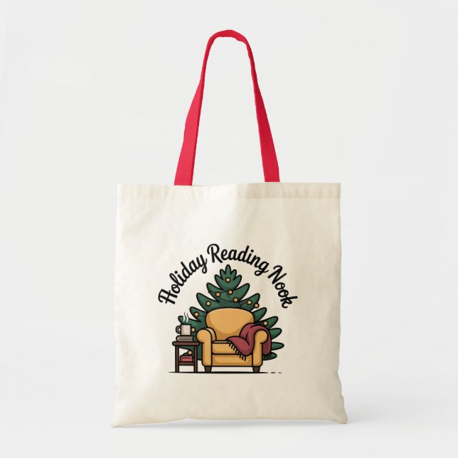Holiday Reading Nook Library Carryall Tote Bag (Front)