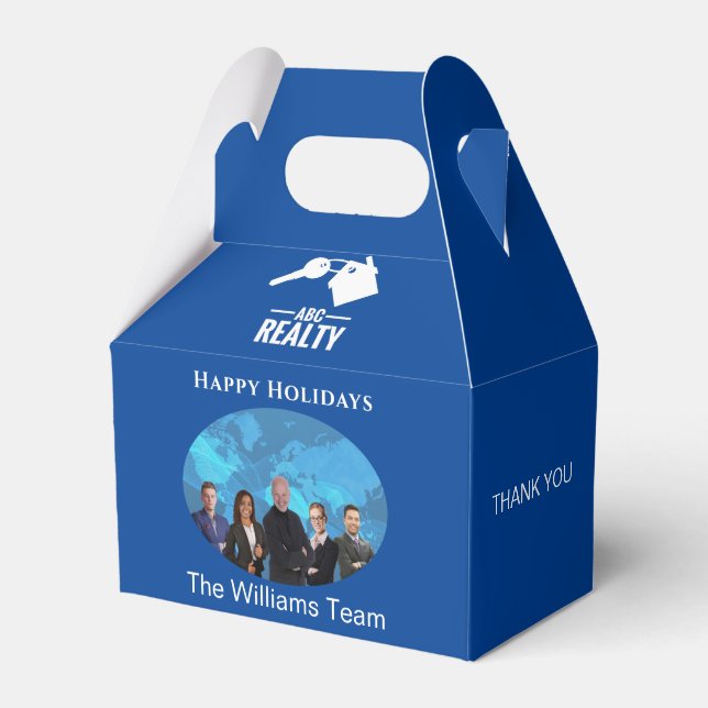 Holiday Real Estate Blue Gift Favour Box (Front Side)