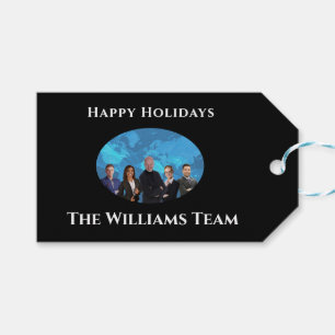 Holiday Real Estate Team Black Gift Tags
