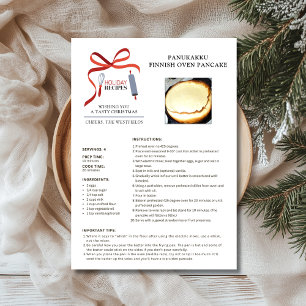 Holiday Recipe Finnish Oven Pancake Christmas Card