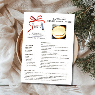 Holiday Recipe Finnish Oven Pancake Christmas Card