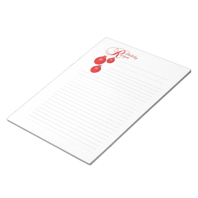 Holiday Recipes Binder Accessory Pages Notepad (Angled)