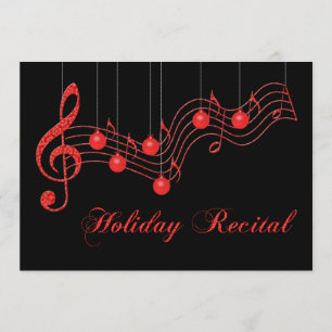 Holiday Recital, Red Lace Invitation